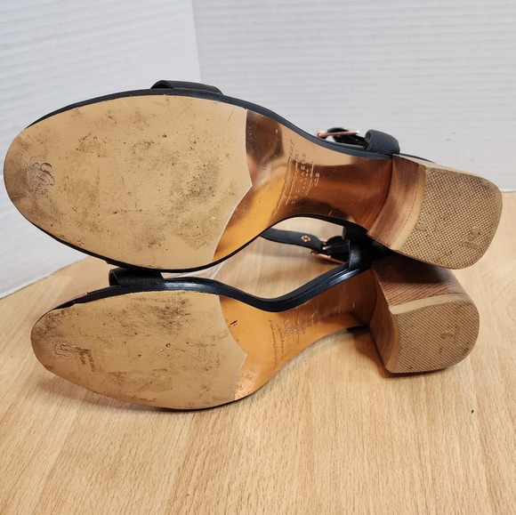 Ted Baker Rose Gold Bow Stud Black Block Heel Biah Sandals women's size EU 40.5 - Picture 6 of 17